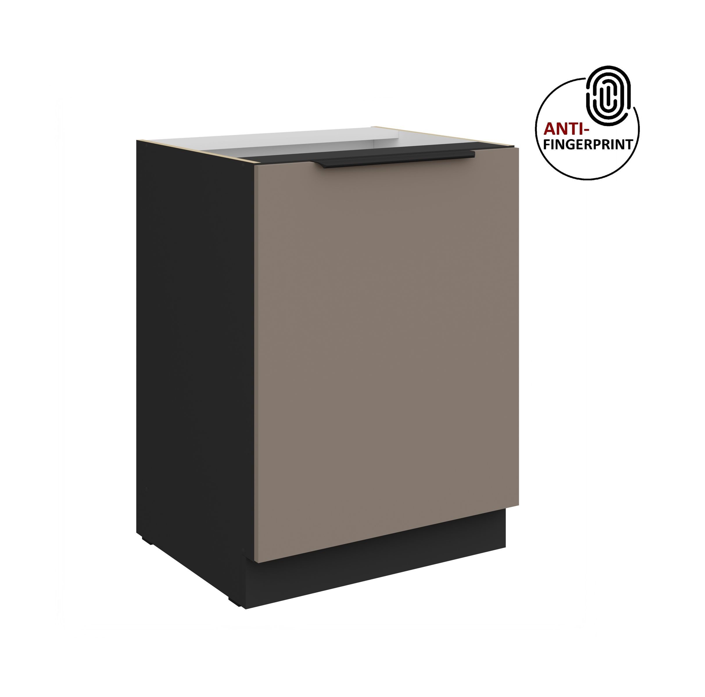 Küchen-Preisbombe Unterschrank 60 cm Küche ARIA Sandgrau ultra matt Anti Fi günstig online kaufen