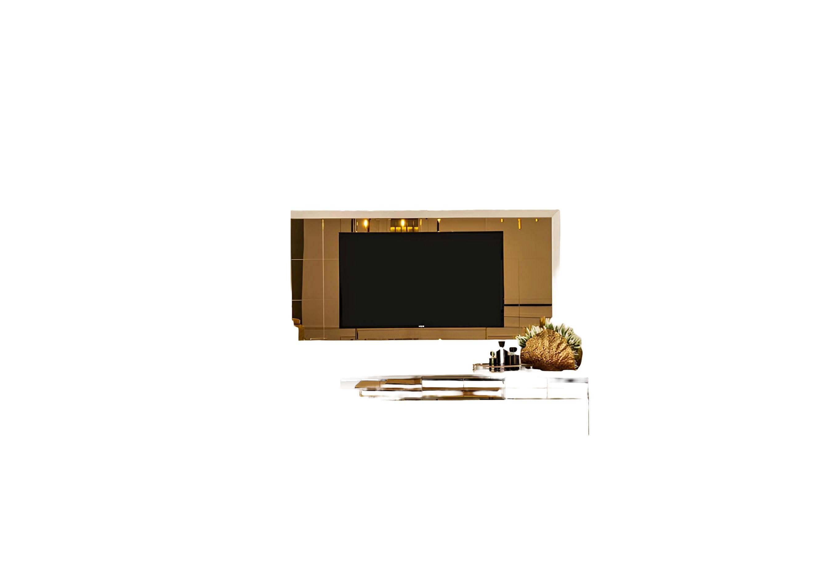 Xlmoebel Sideboard Set Wohnzimmermöbel in Beige mit elegantem Sideboard, luxuriösem (3tlg Wohnzimmer Set (Sideboard + TV Rahmen + Couchtisch), Hergestellt in Europa