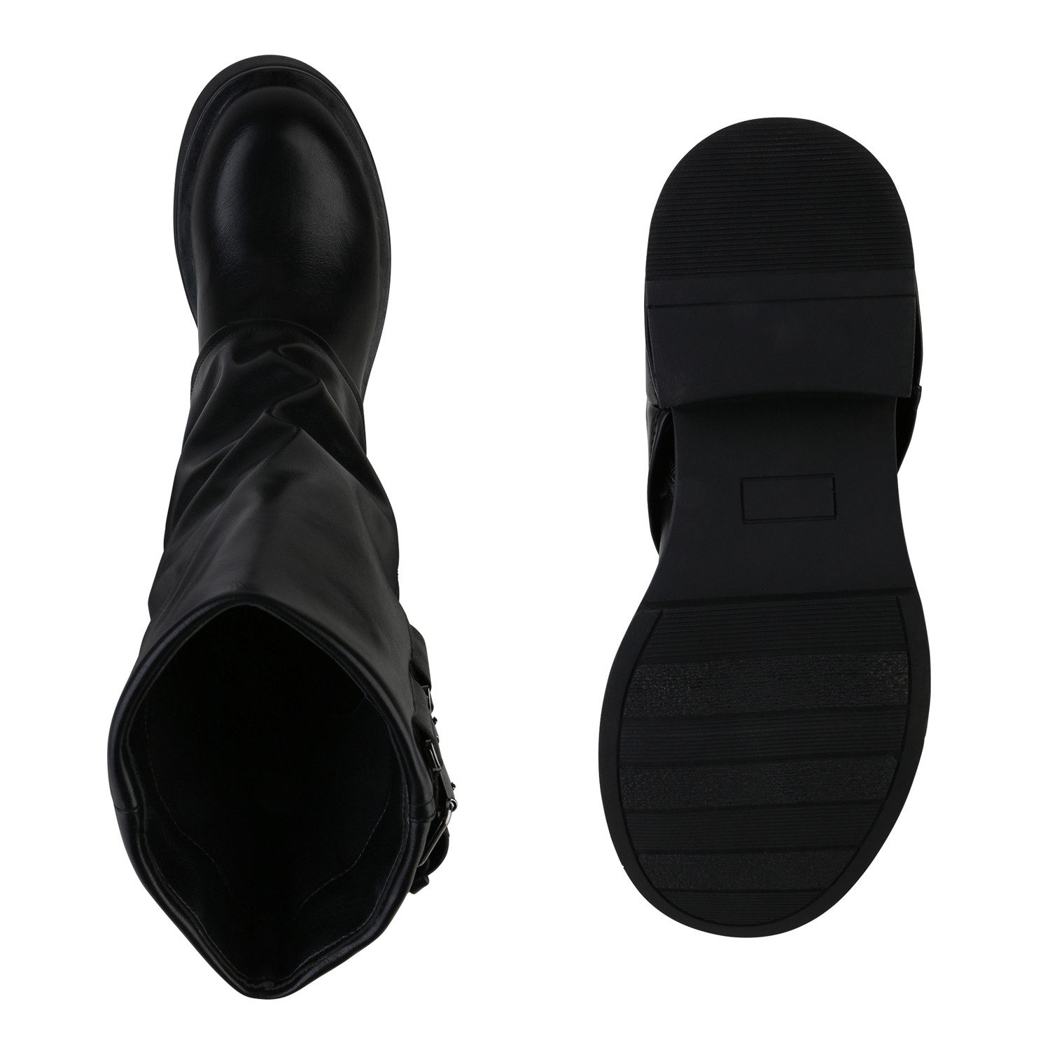 VAN HILL 841827 Stiefel Damen Bikerstiefel Stiefel Schnallen Boots Motorrad