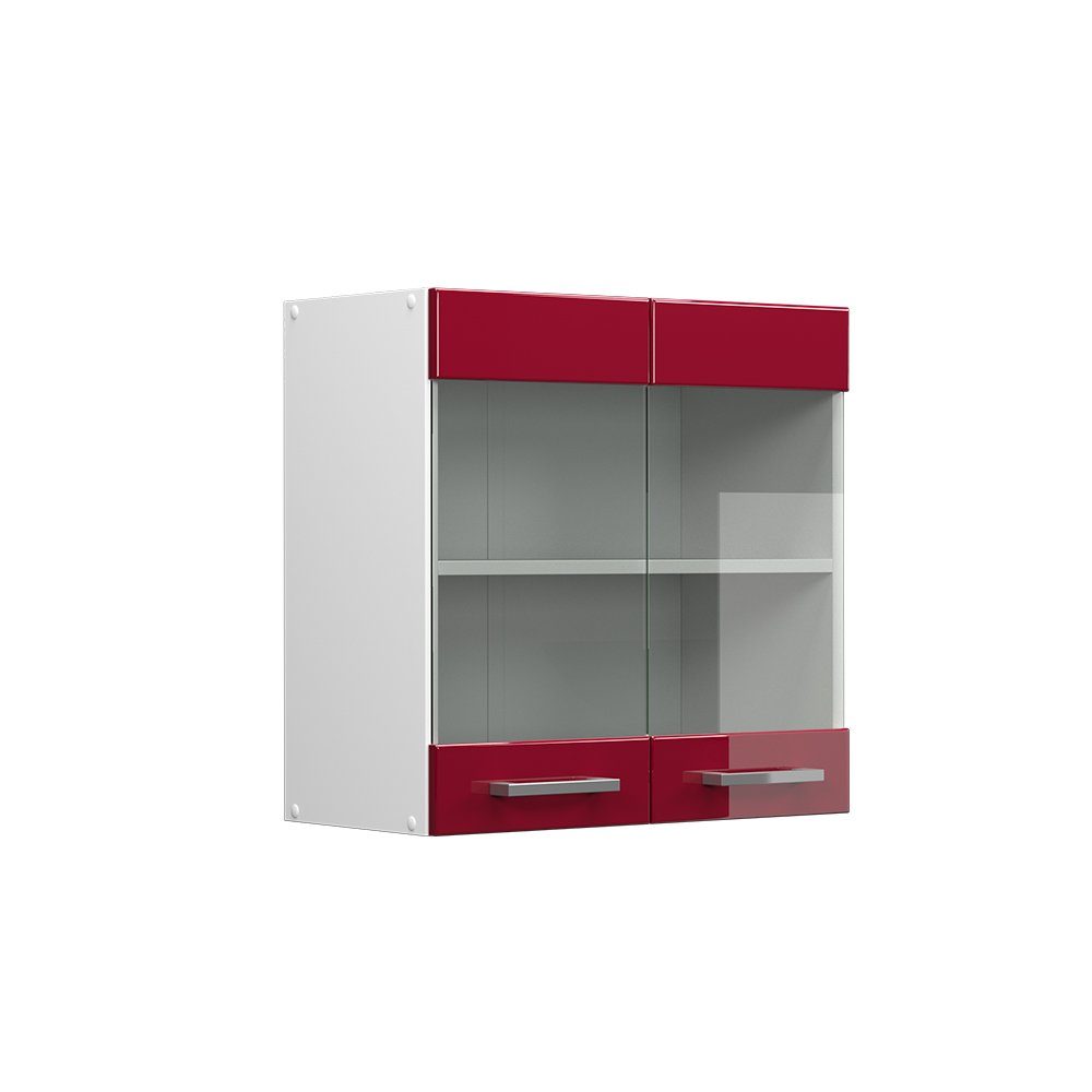 Vicco Glashängeschrank R-Line, Bordeaux Hochglanz/Weiß, 60 günstig online kaufen