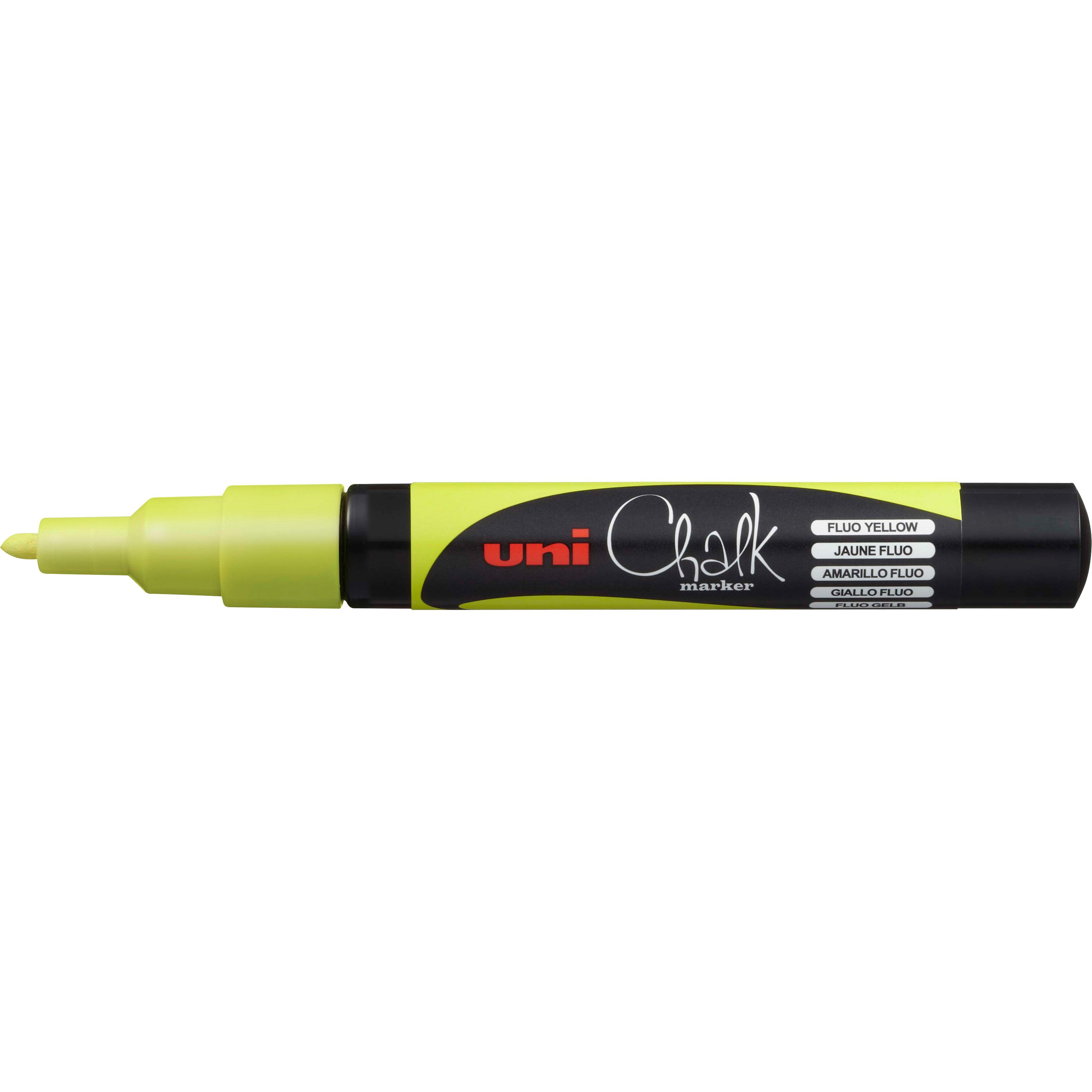 Mitsubishi Marker uni-ball Kreidemarker Chalk PWE-3MS, neongelb, Rundspitze