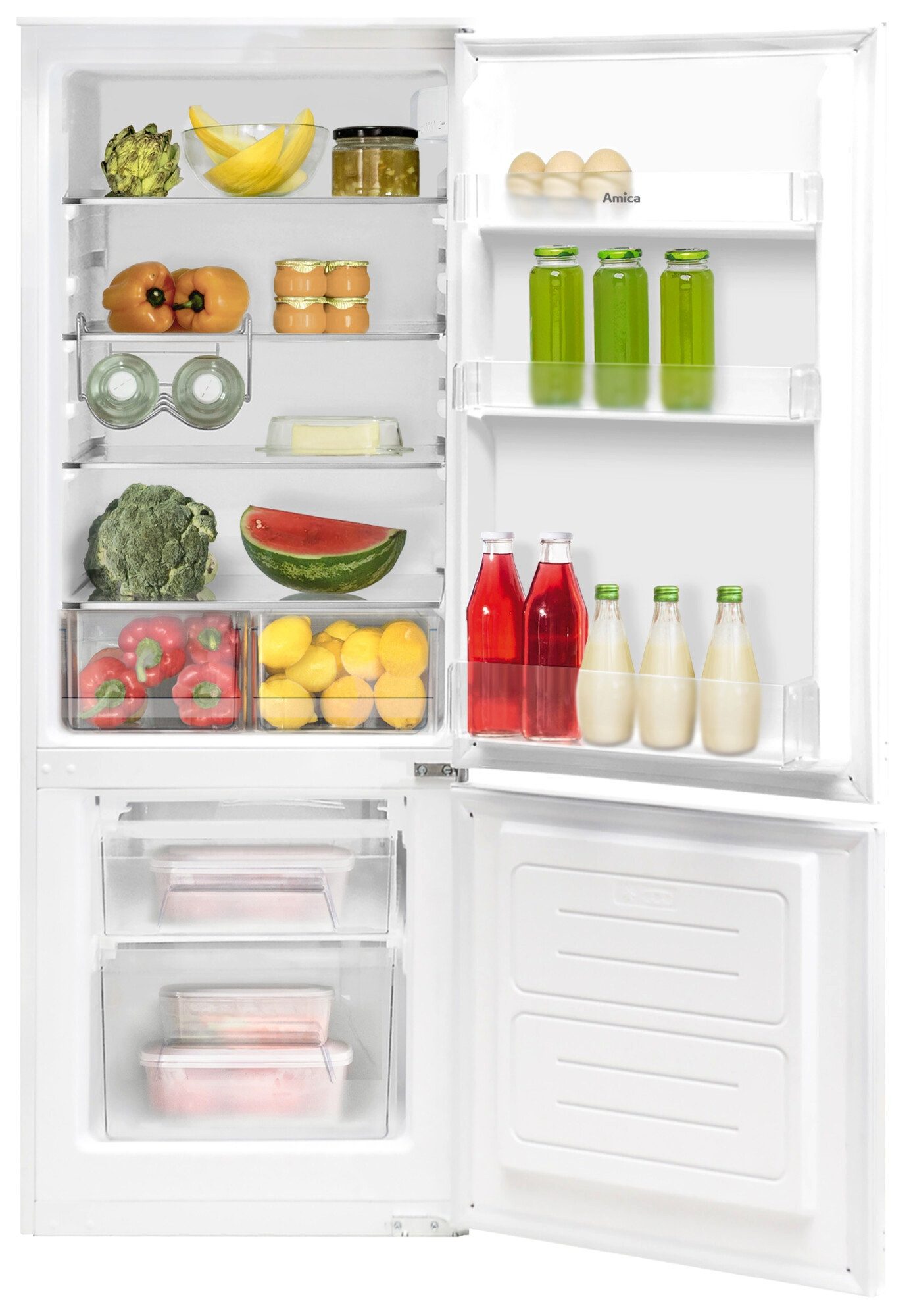 Amica Einbaukühlgefrierkombination EKGCS 386 900, 144 cm hoch, 54 cm breit, Übersichtlich, leise, bequem – dein Kühlschrank fürs tägliche Leben
