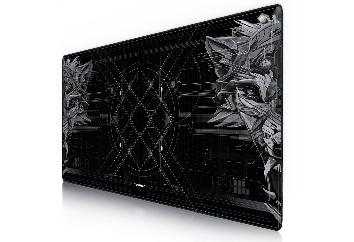 Titanwolf Gaming Mauspad XXXL Speed Mousepad 1200 x 600 x 3 mm, große Tischunterlage (1-St), rutschfest, abwaschbar, Geschwindigkeit & Präzision, Doppelwolf