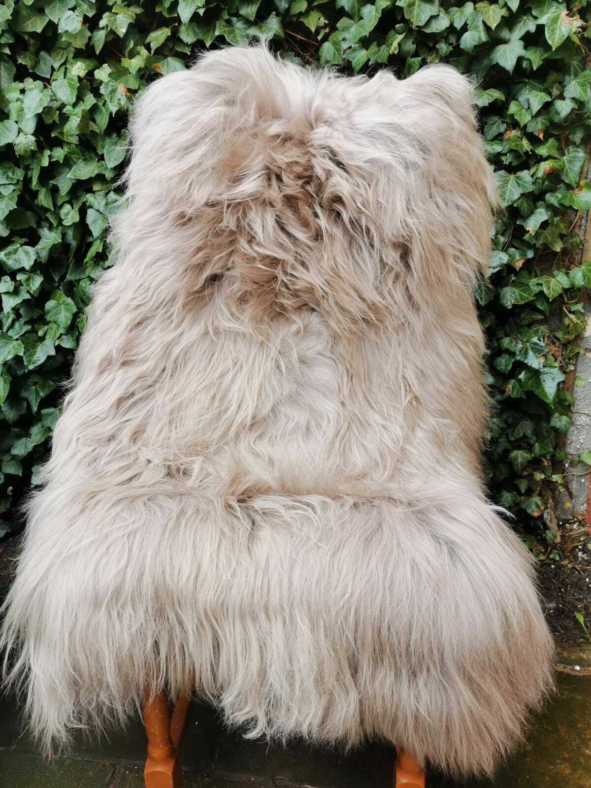 Provellus Fellteppich Island Lammfell Schaffell Taupe Lange Wolle Unikat L- günstig online kaufen