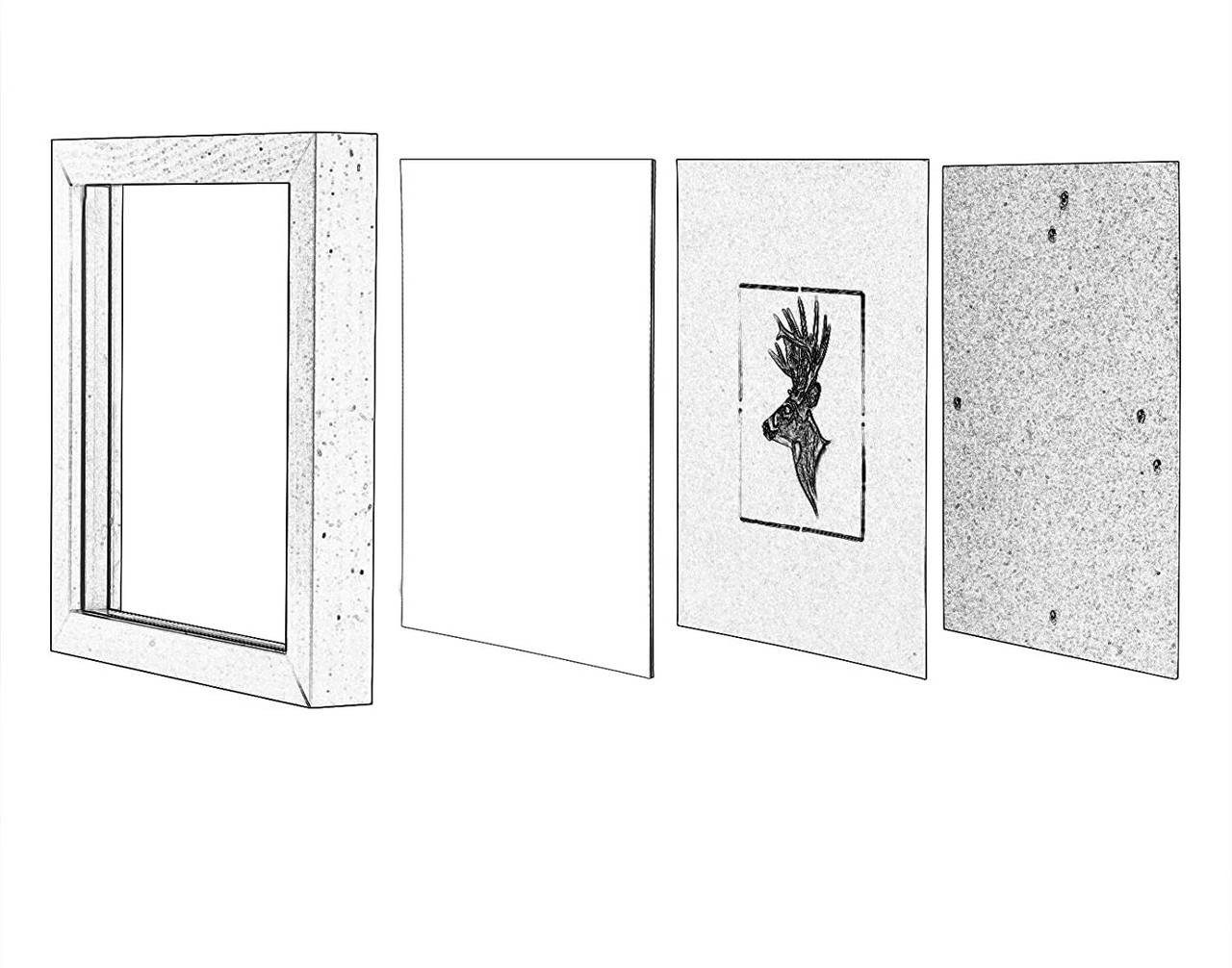 EUGAD Glasscheibe Papier-Passepartout, (1 Silber St), Holzrahmen mit Bilderrahmen,