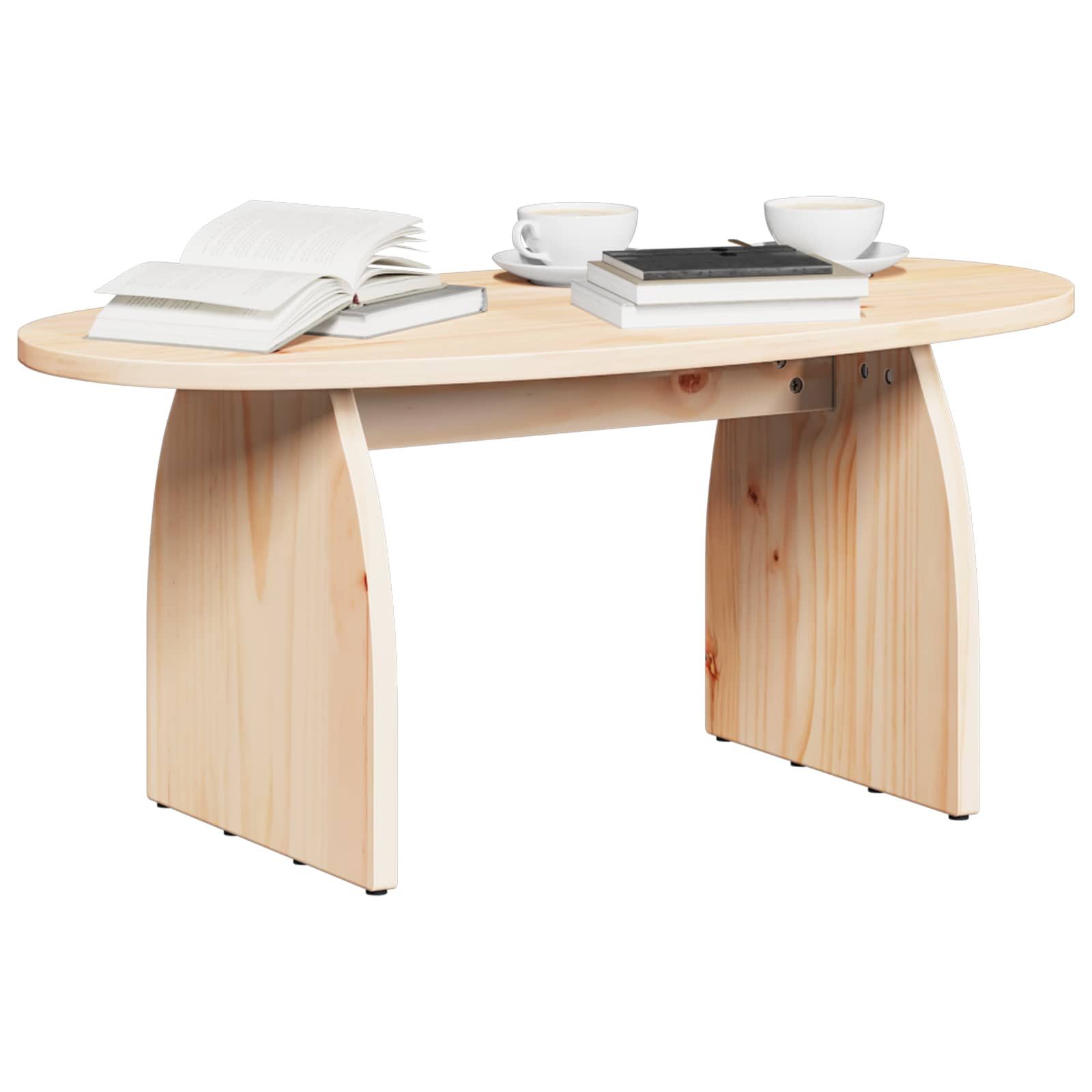 vidaXL Couchtisch Couchtisch Braun 80 x 40 x 35 cm Massives Kiefernholz (1-St)