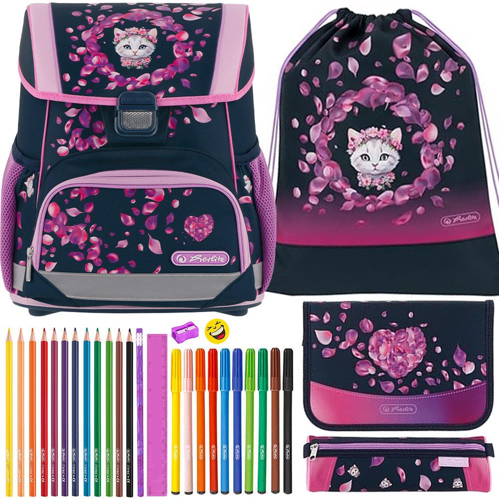 Herlitz Schulranzen Set Loop Plus 10-teilig 2026 Mädchen Blossom Dance Kitty