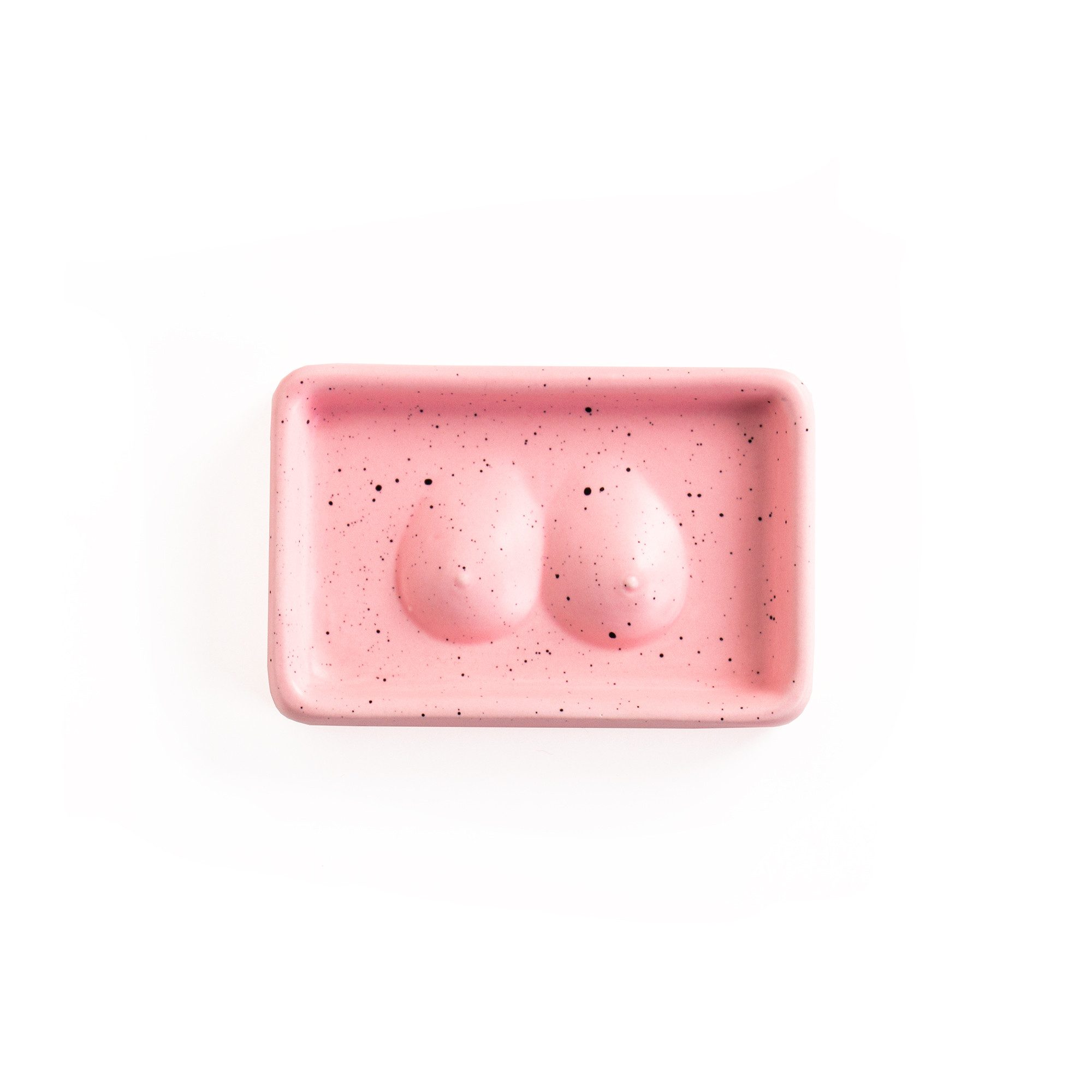 Helio Ferretti Schmuckablage Tits (Keramik, 1 St., rosa, handbemalt), ca. 12 x 8 x 2 cm, auch als Seifenablage nutzbar