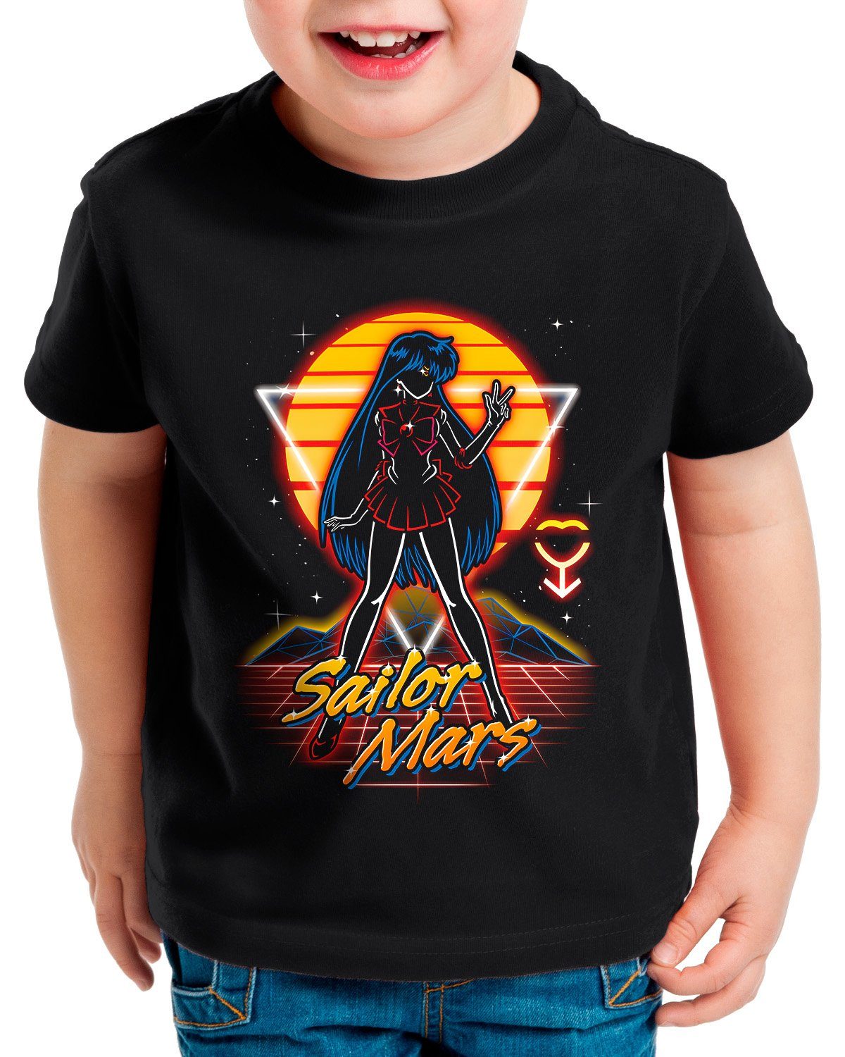 style3 Print-Shirt Kinder T-Shirt Sailor Mars sailor moon anime manga cosplay crystal