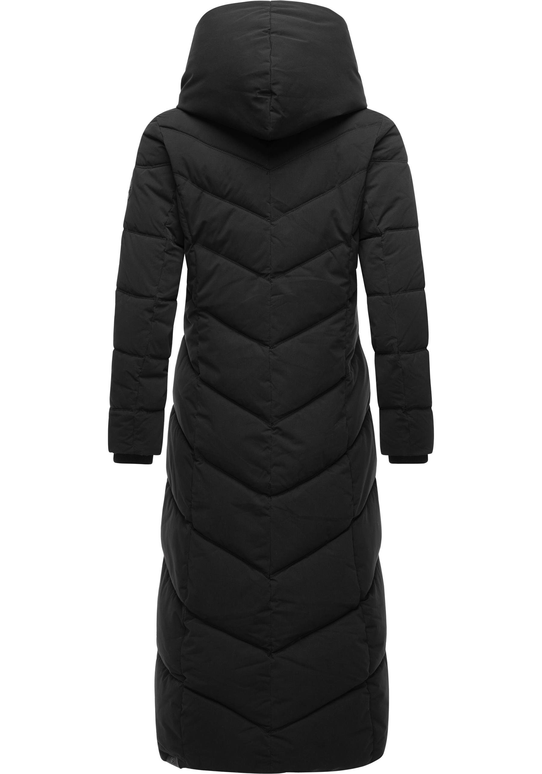 Ragwear Steppmantel Natalka Extralong Gesteppter Damen Mantel mit Kapuze