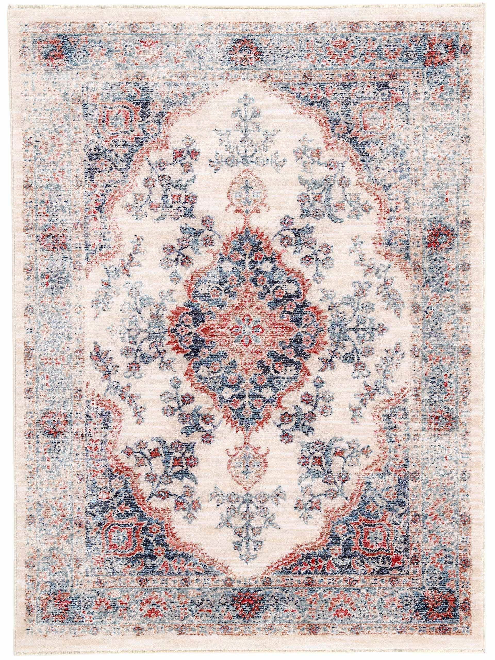 carpetfine Teppich Phoenix, rechteckig, Höhe: 6 mm, Vintage Orient Look, mit Fransen, Wohnzimmer