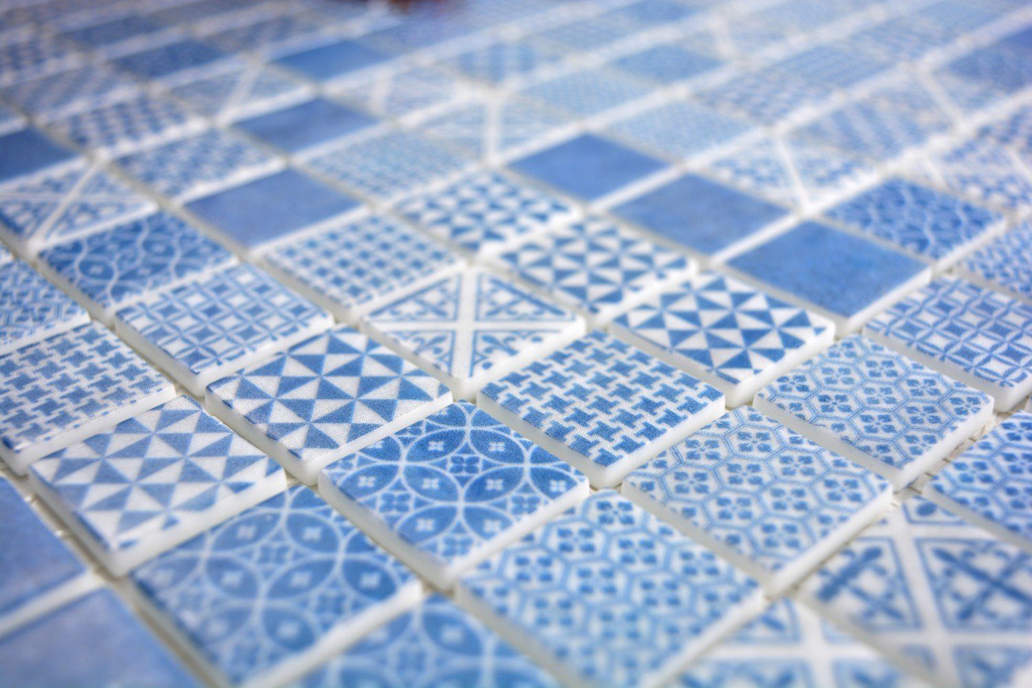 / Mosaikmatten Mosaikfliesen Recycling Glasmosaik 10 blau Mosani matt Mosaikfliesen