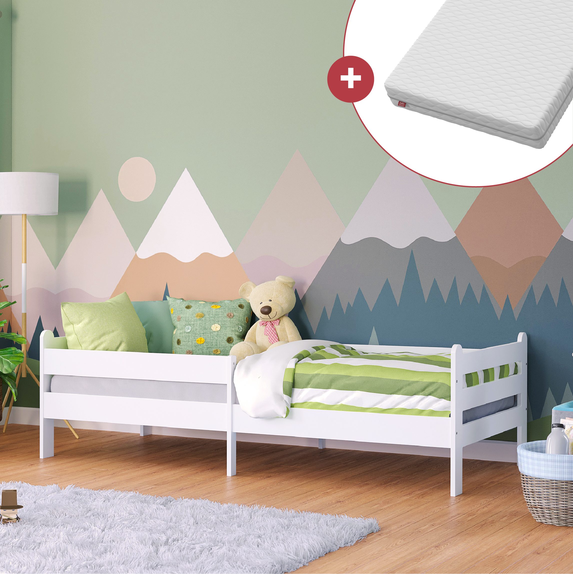 Bellabino Kinderbett Kuru 90x200 cm, Einzelbett günstig online kaufen