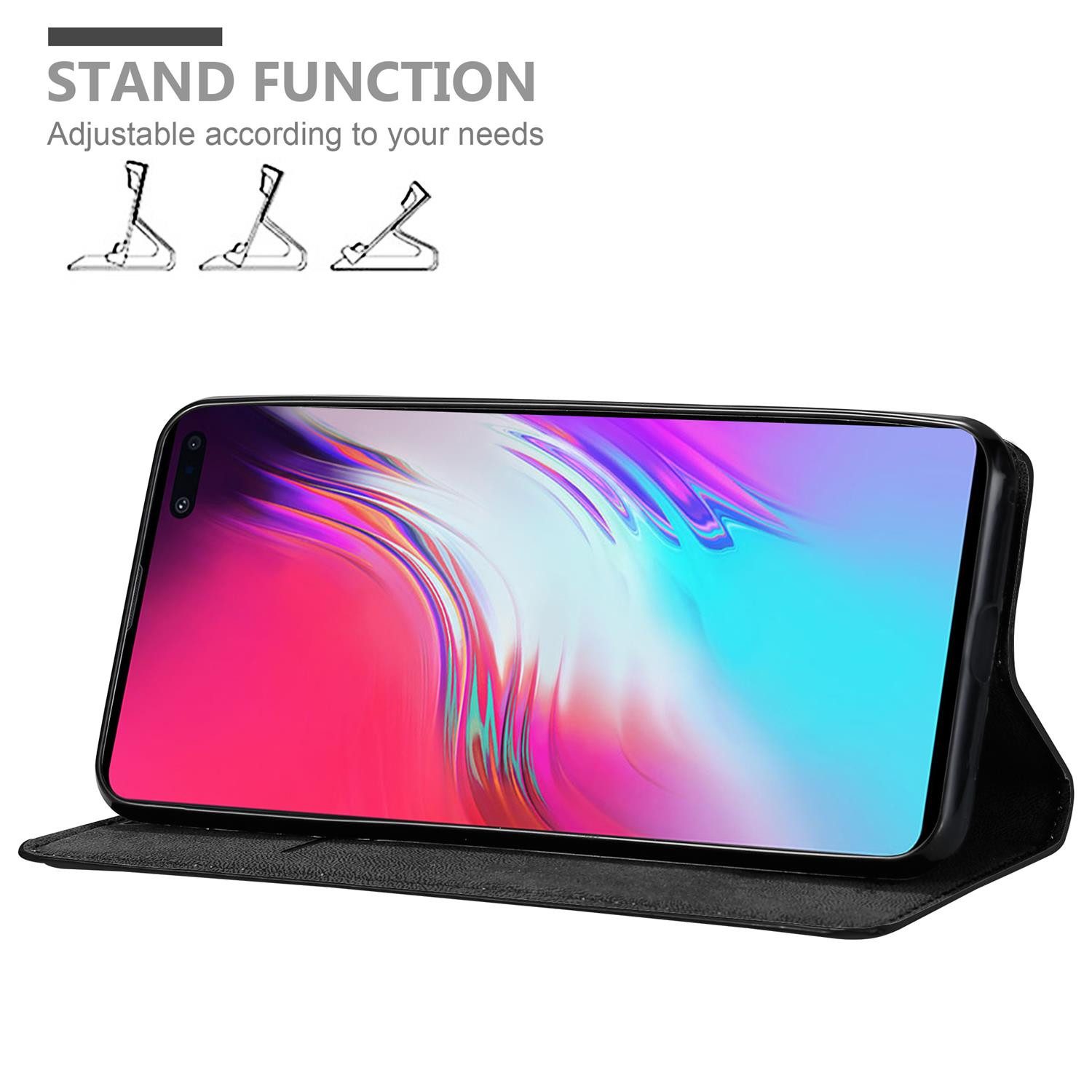 Cadorabo Handyhülle für Samsung Galaxy S10 5G Hülle Samsung Galaxy S10 5G, Hülle Schutzhülle mit Standfunktion, Magnetverschluss und Kartenfach