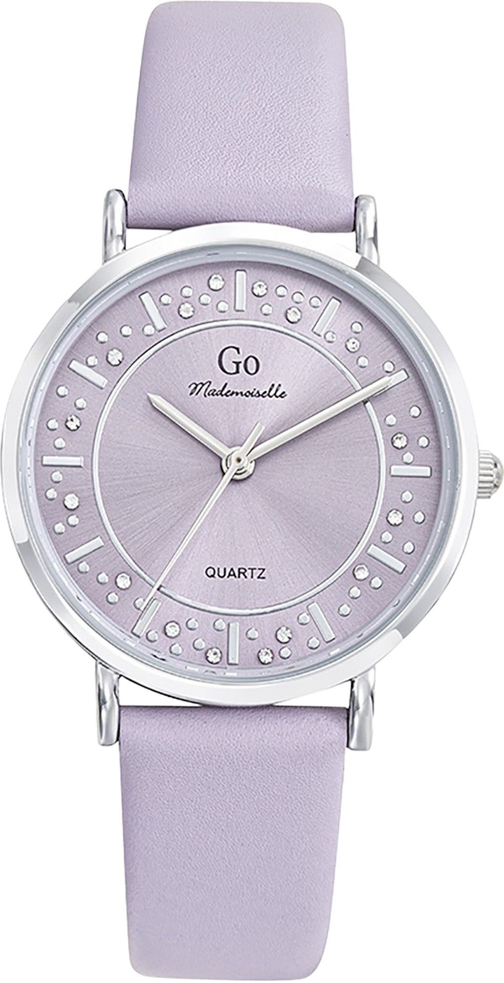 Girl Only Quarzuhr Girl Only GO Damen Armbanduhr, (Analoguhr), Damenuhr GO lila, mittel (ca. 34mm) Lederarmband, Fashion-Style