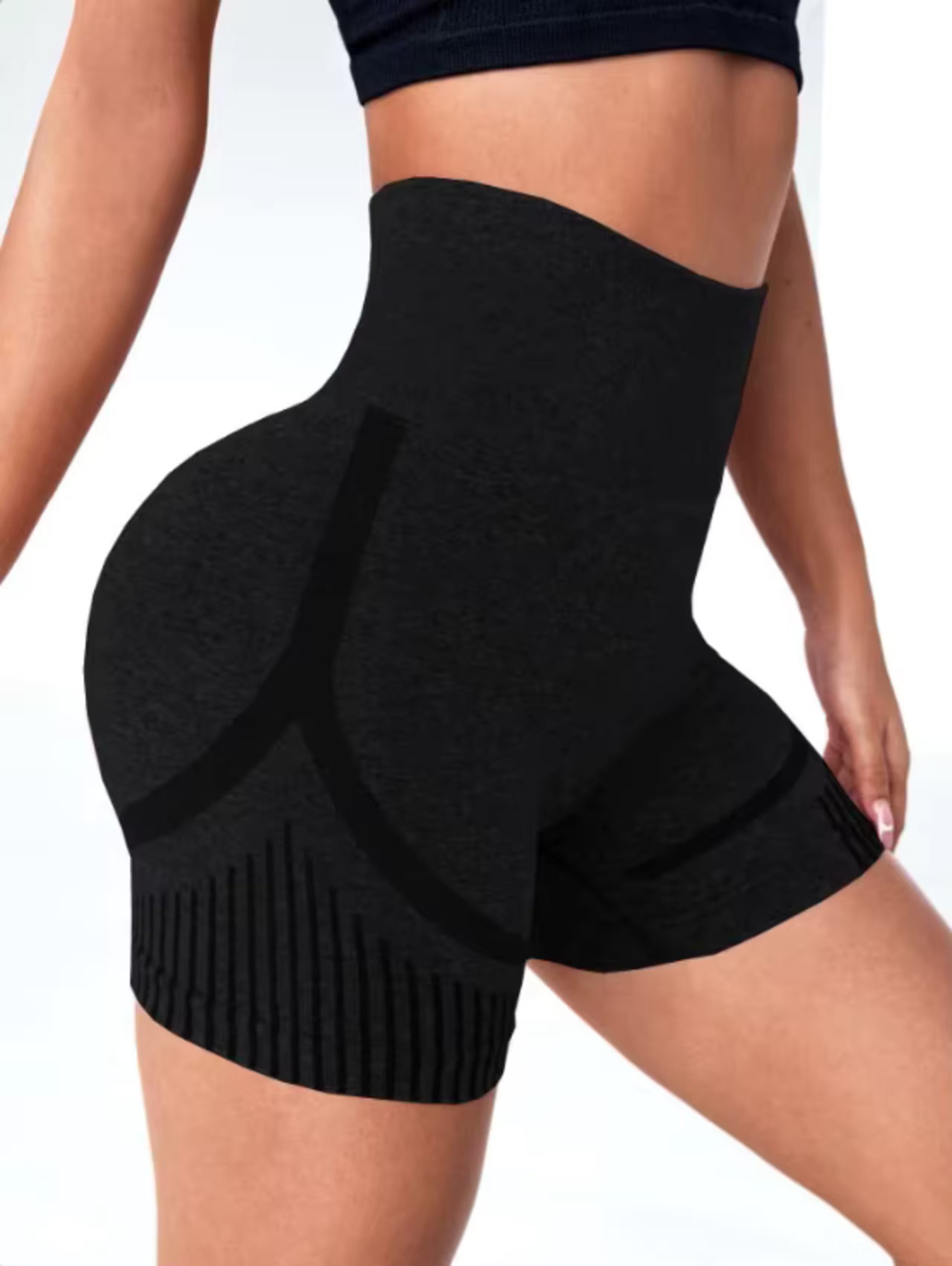 Stelby Highwaist Leggings Sportshorts High Waist Scrunch Yoga Fitness Shorts nahtlos Atmungsaktive, kurze sportlichte Yoga Shorts