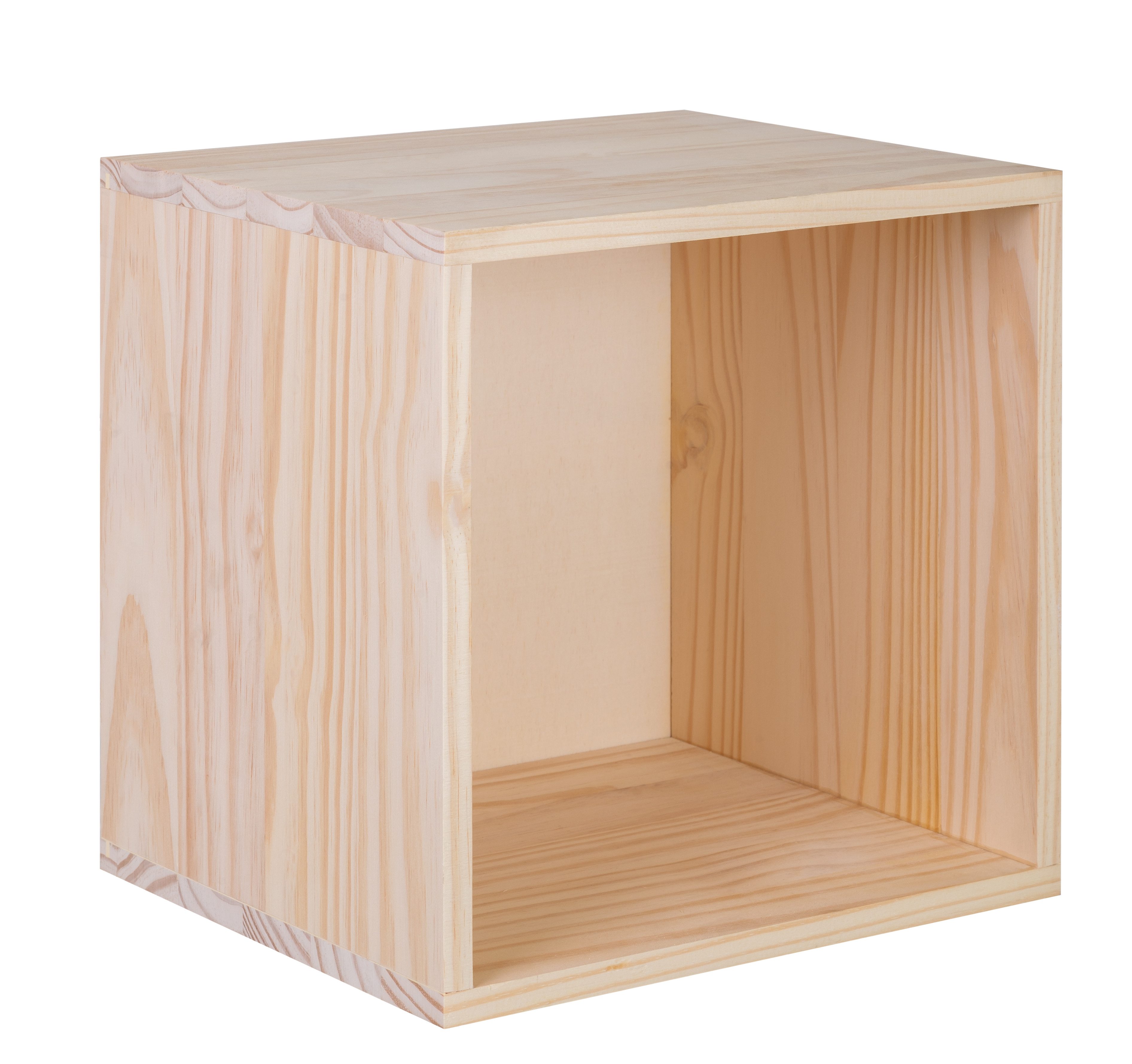 Lusimat Regalwürfel "Modulable", 36 x 36 x 30 cm, Kiefer Massiv, Würfel mit Rückwand