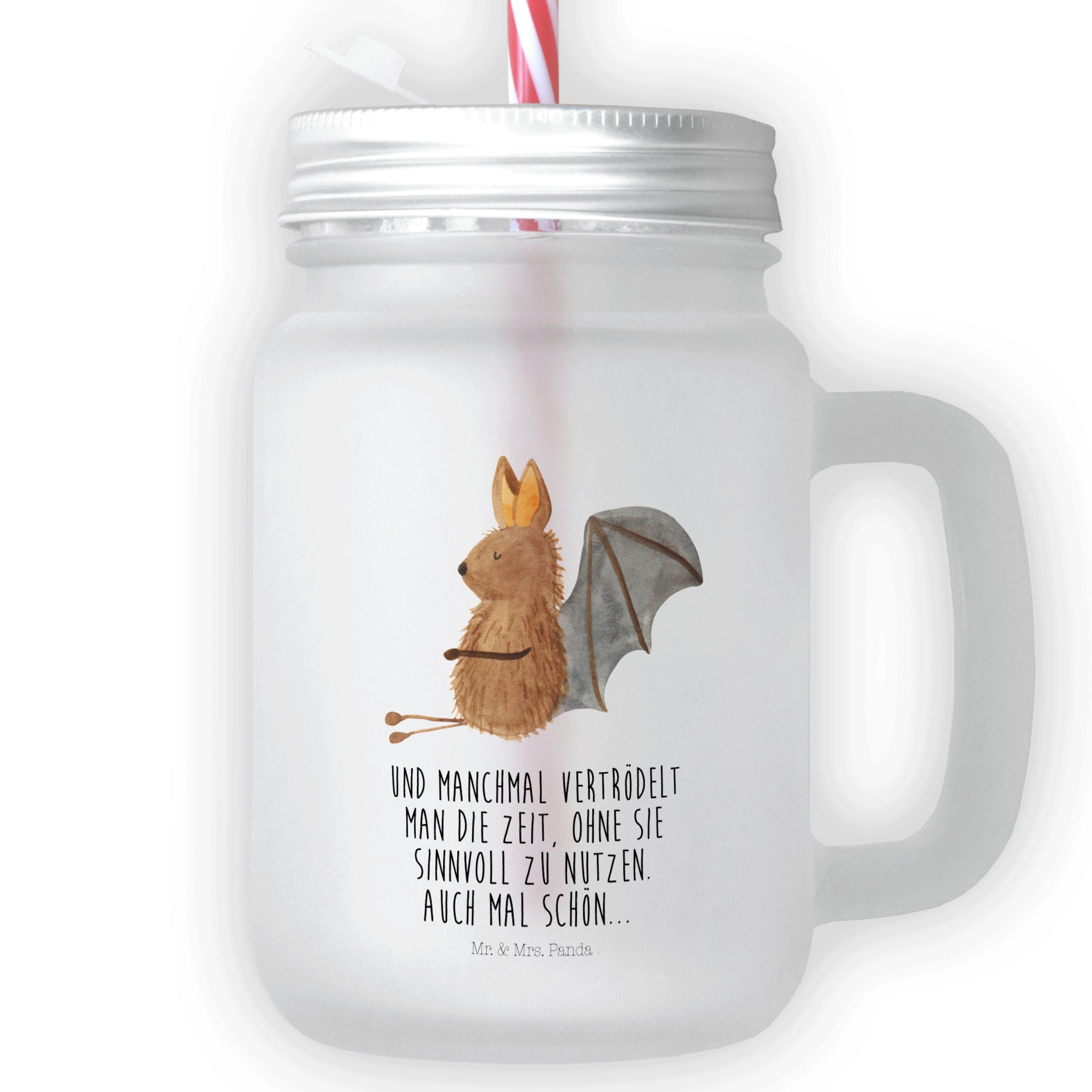 Mr. & Mrs. Panda Longdrinkglas »Fledermaus sitzend Transparent
