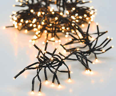 Spetebo LED-Lichterkette Büschel Lichterkette 1152 LED EXTRA warm weiß 8,5m, 1152-flammig, Weihnachtsbaum Christbaum Deko Beleuchtung mit 8 Leuchtfunktionen