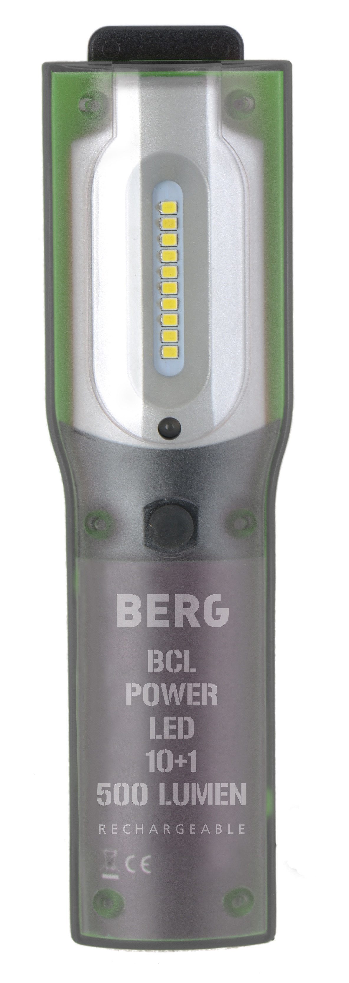 BERG TECTOOL Handleuchte HANDLEUCHTE BCL POWER LED 10+1 AKKU 5W (Packung, 1-St., 1 Lampe), Praktischer Klappständer, drehbarer Haken, integriertem Magnet