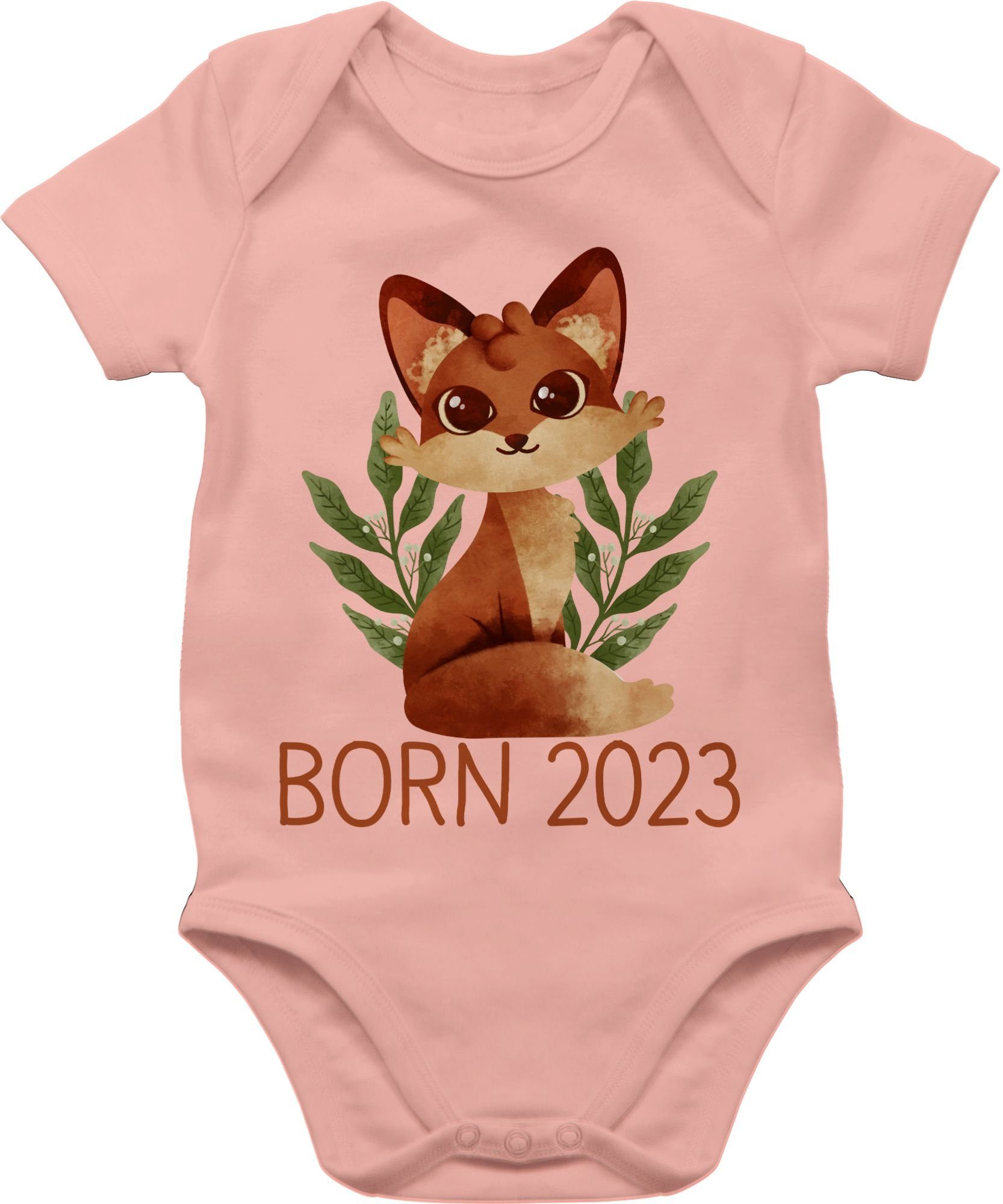 Shirtracer Shirtbody Fuchs Born 2023 Geschenk Geburt Zur Geburt 2 Babyrosa | Shirtbodies