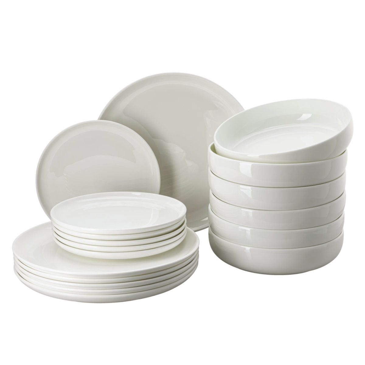 Rosenthal Teller-Set Jade Lift, 6 Personen, Bone China, 18-tlg.