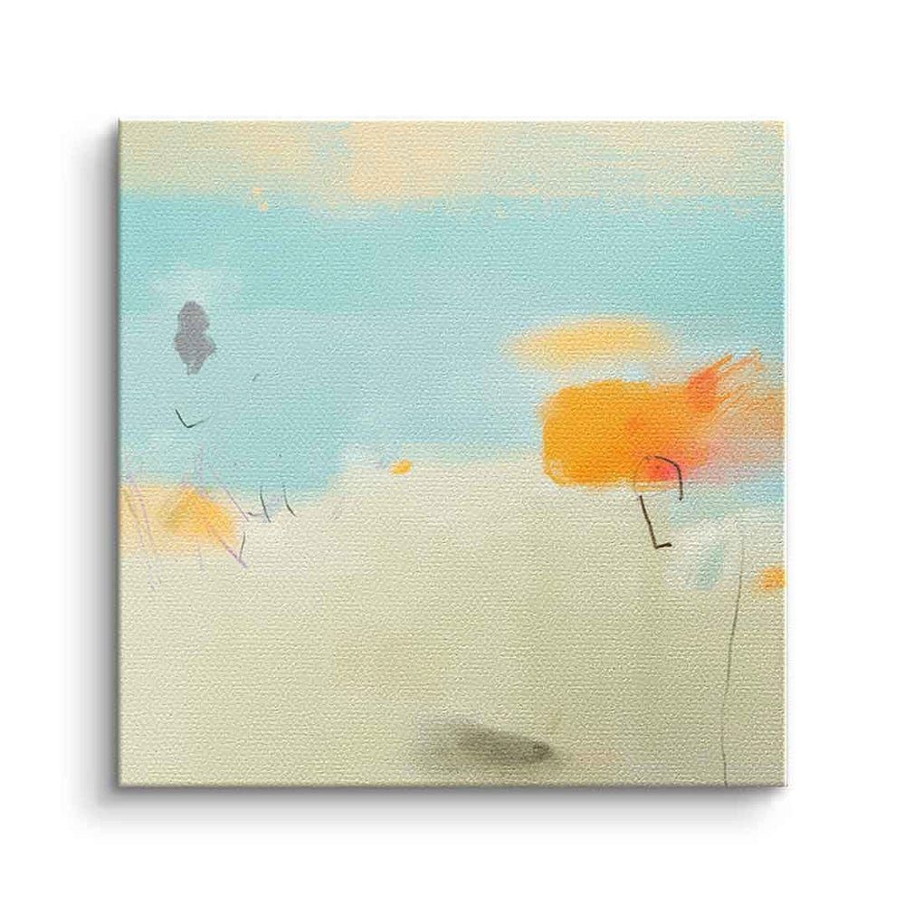 DOTCOMCANVAS® Leinwandbild Woody Allen's Mutter, Leinwandbild beige blau moderne abstrakte Kunst Druck Wandbild