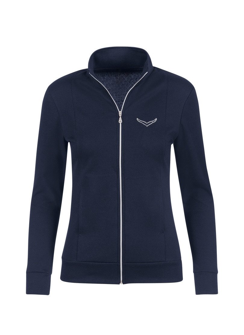 Trigema Sweatjacke TRIGEMA Jacke veredelt mit Kristallsteinen (1-tlg)