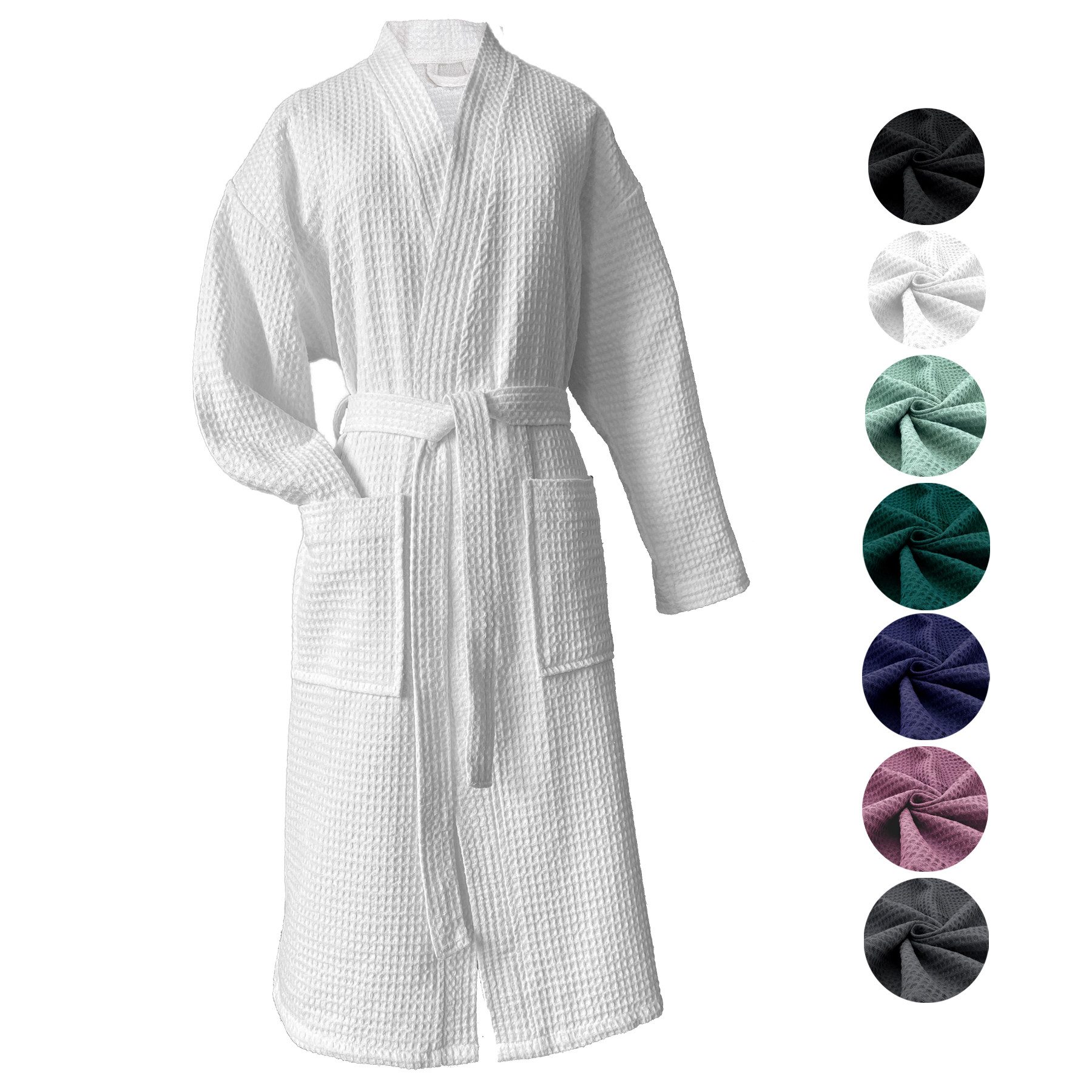 heimtexland Bademantel Reisebademantel Saunamantel Waffelpique Bademantel, günstig online kaufen