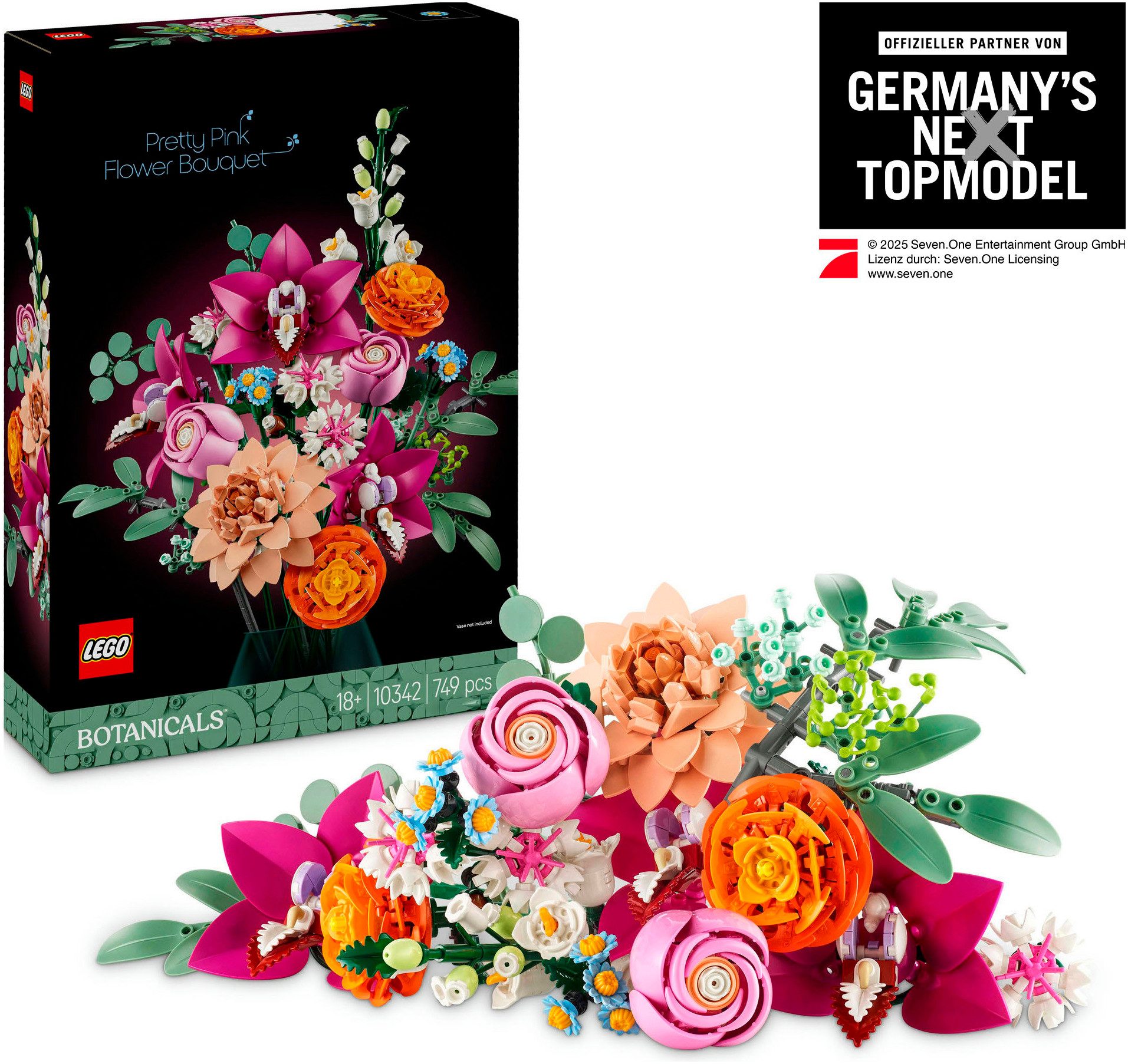 Schöner Rosafarbener Blumenstrauß (10342), LEGO Botanicals Konstruktionsspielsteine