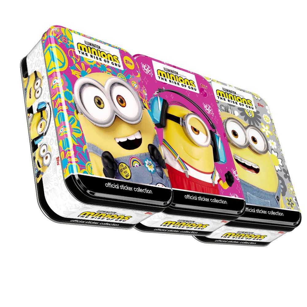Minions Sammelkarte Minions Auf der Suche nach dem Mini-Boss Sticker 3 versch. Tin Boxen