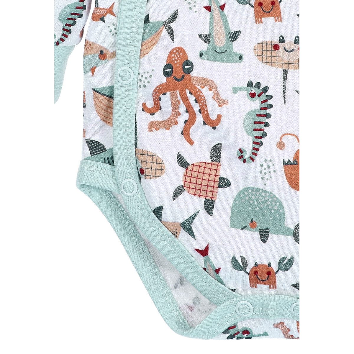 NINI Langarmwickelbody Meerestiere Unisex Kinder (1-tlg) Langarm Einteiler, Body, Longsleeve-Body, Bodysuit, Stretchbody