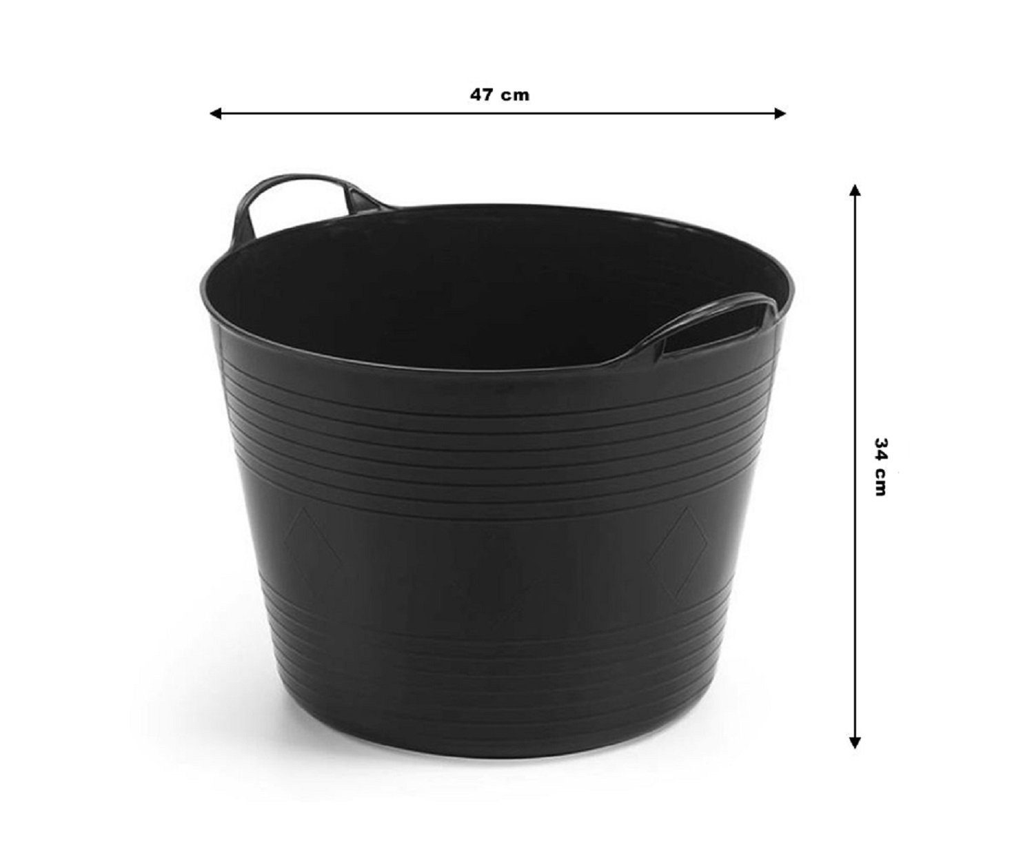 Kreher Mehrzweckkorb Flexibler x (Schwarz) 4 Set: Aufbewahrungskorb 40 Liter