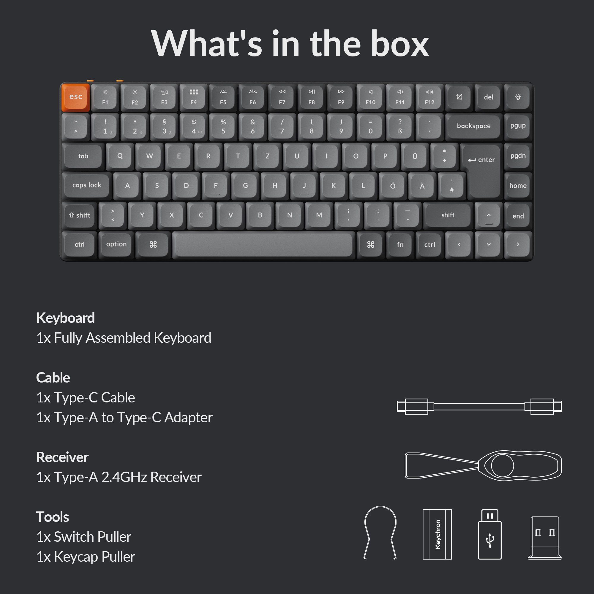 Keychron K3 Max QMK/VIA Wireless Custom Mechanical Keyboard (German Layout) Tastatur