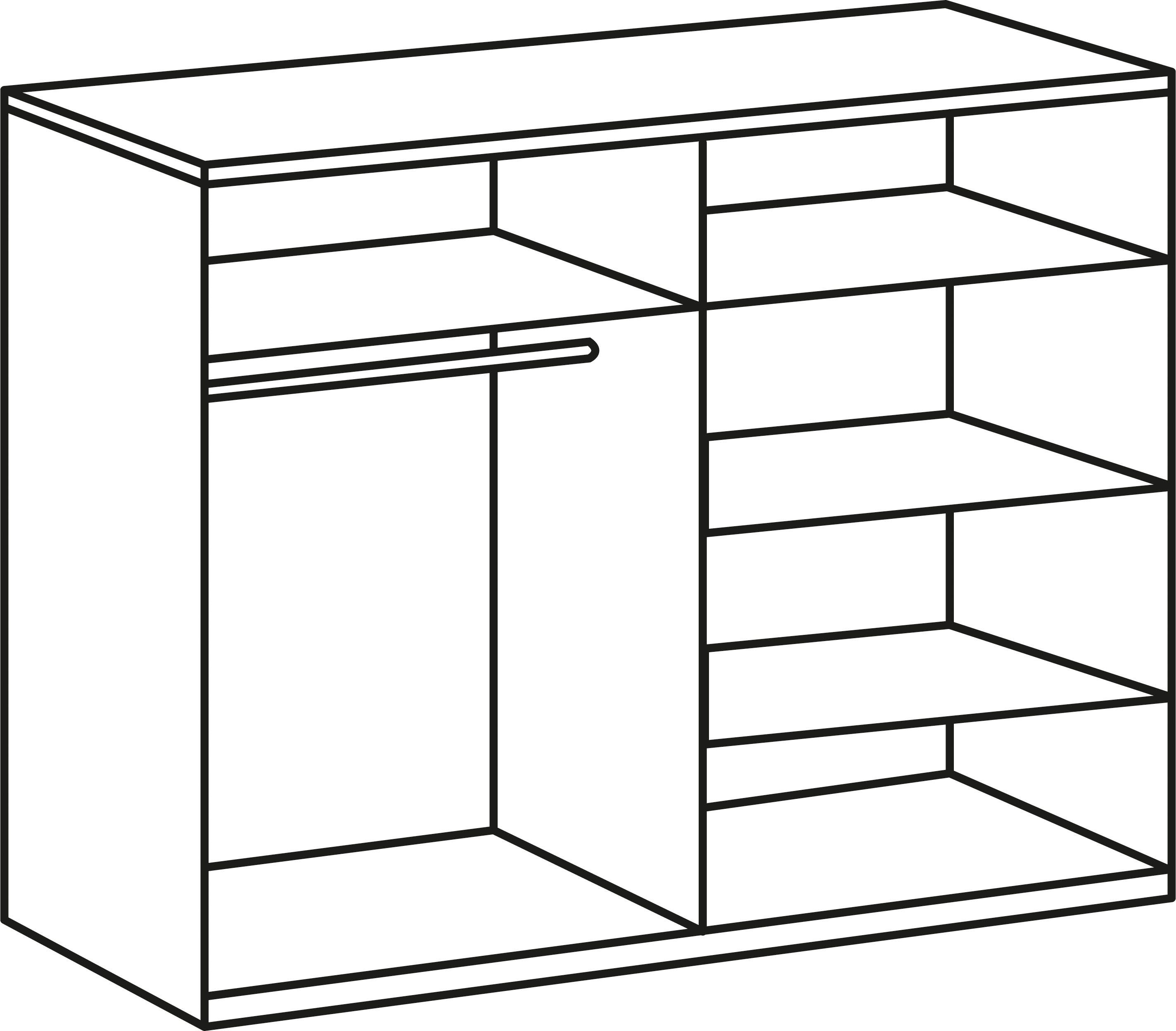 cm 4-St), Schlafzimmer-Set Angie, Wimex oder Schrank 270 Breite (Set, cm 225 wahlweise