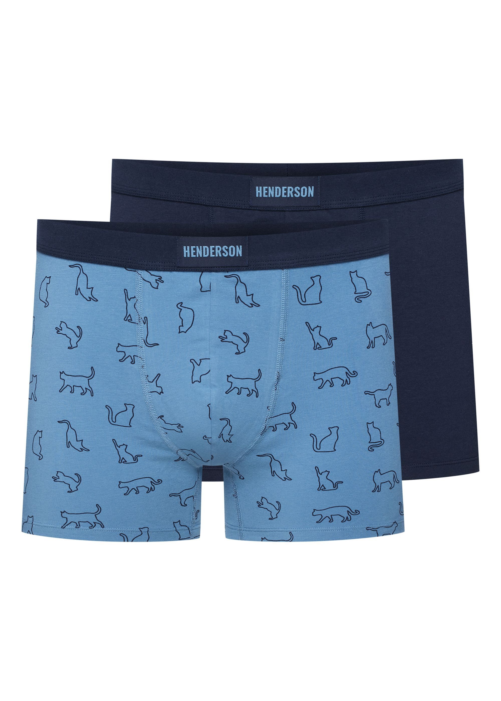 Henderson Boxershorts Boxershorts Doppelpack Baumwollmix im Mix elastischer Bund FUR (2-St)