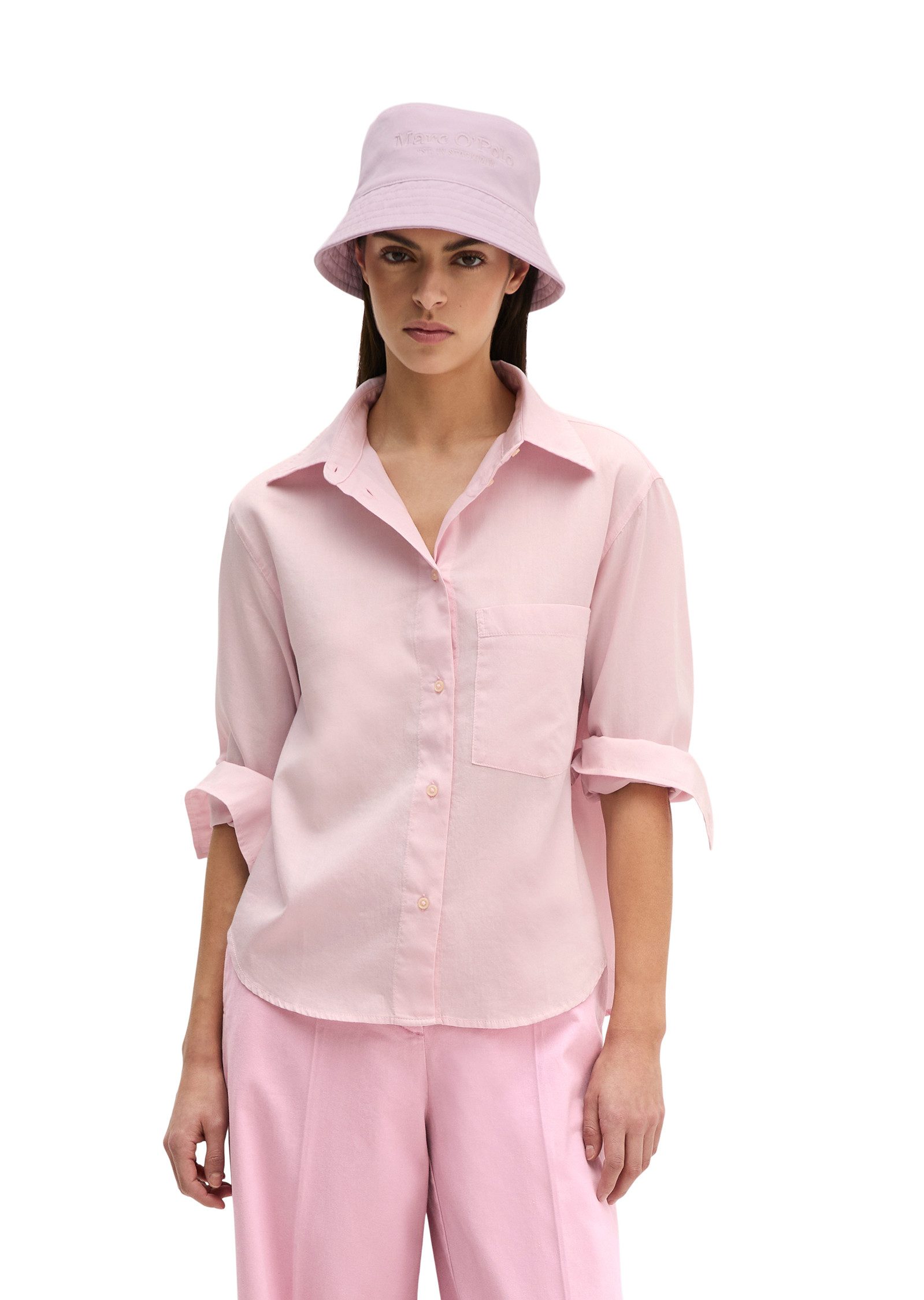 Marc O'Polo Langarmbluse relaxed fit cropped aus Baumwoll-Satin günstig online kaufen