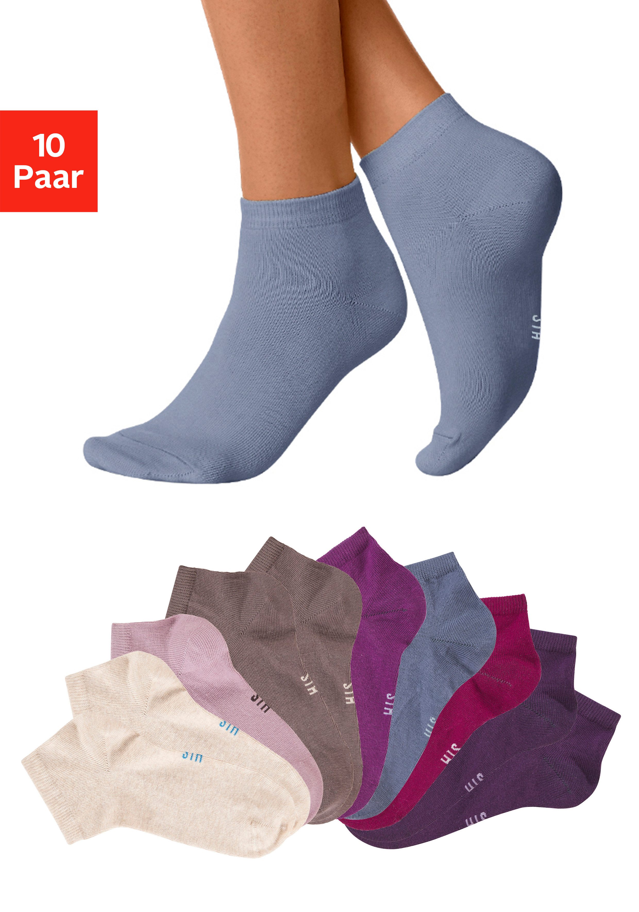 H.I.S Kurzsocken (Packung, 10-Paar) mit verstärkter Ferse und Spitze