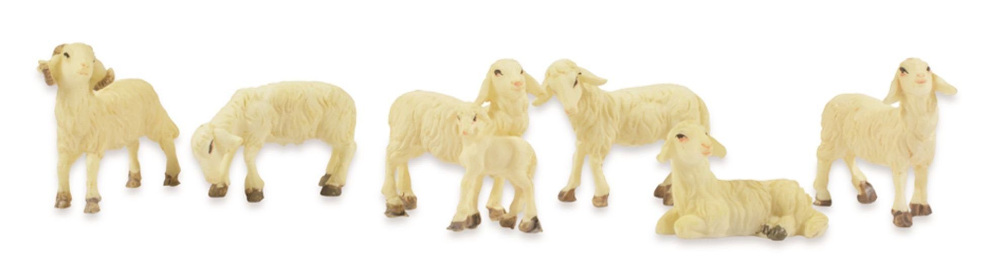 RIFFELMACHER & WEINBERGER Krippen-Zubehör Schafe für Weihnachtskrippe - 6-tlg. Tierset Größe