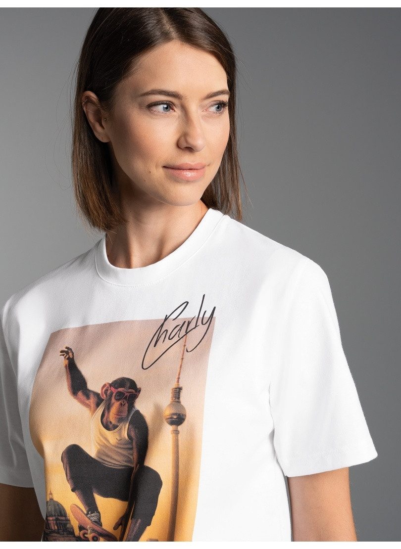 Trigema T-Shirt TRIGEMA T-Shirt trigema Affe Charly Skateboard (1-tlg)