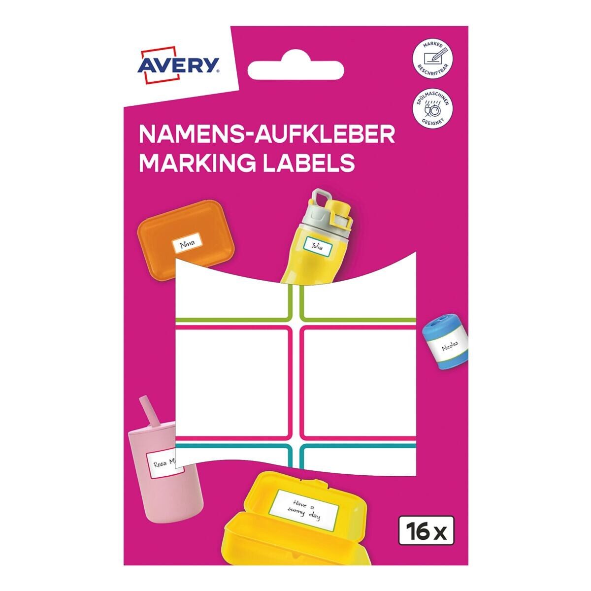 Avery Zweckform Etiketten, 16er-Pack Namens-Aufkleber