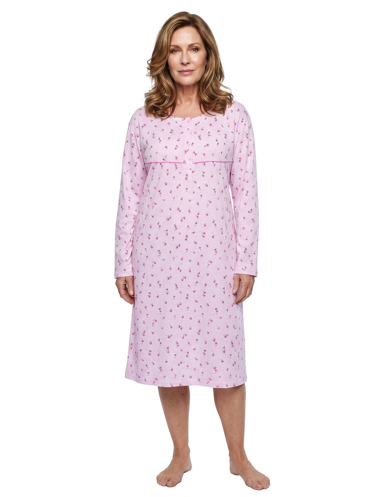 Nachthemd Nachthemd Langarm - Blüten 3XL-6XL
