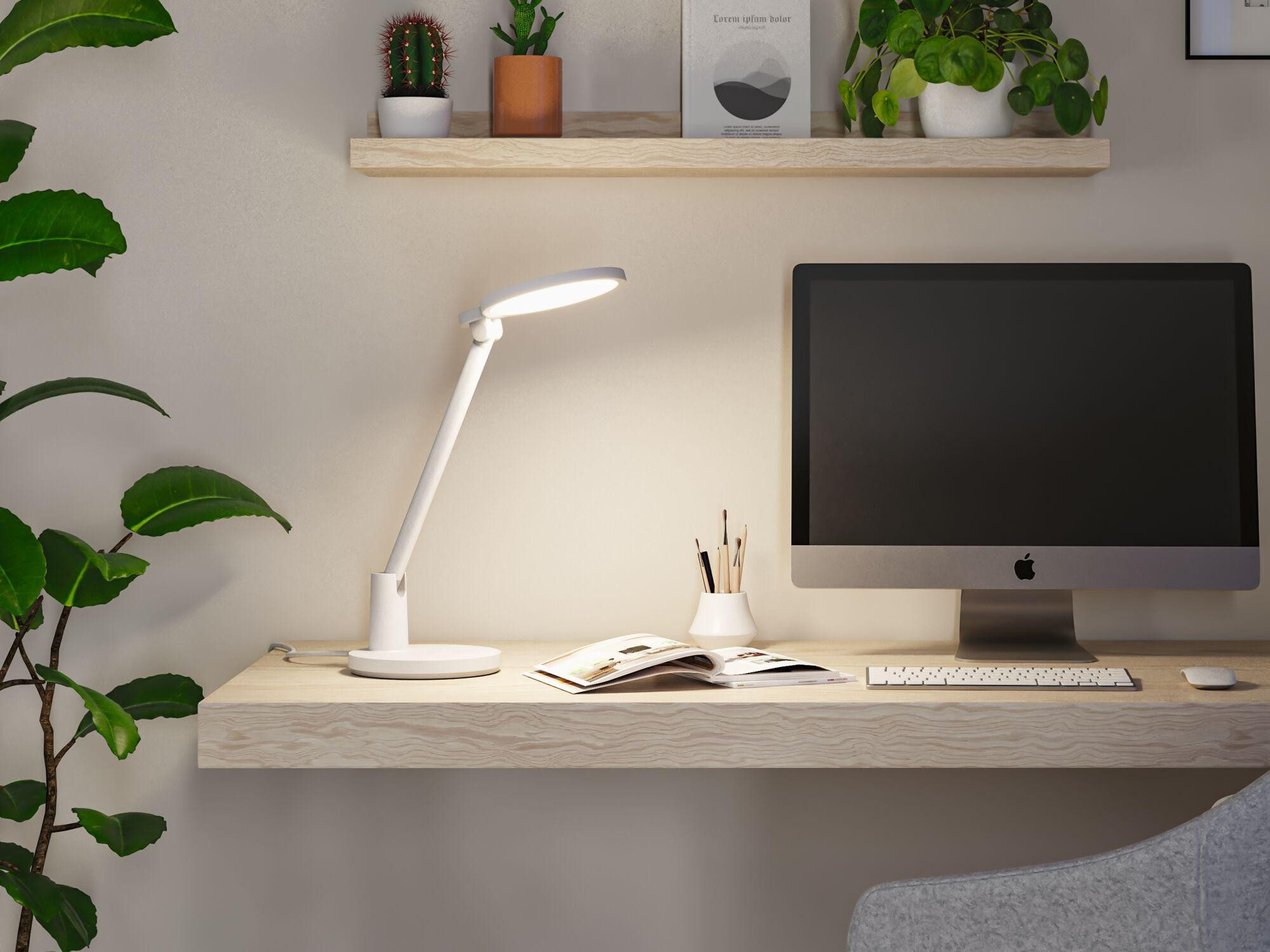 Paulmann LED Schreibtischlampe Darba 4000K 1150lm 15W Weiß matt, LED fest integriert, Neutralweiß, Smart Home