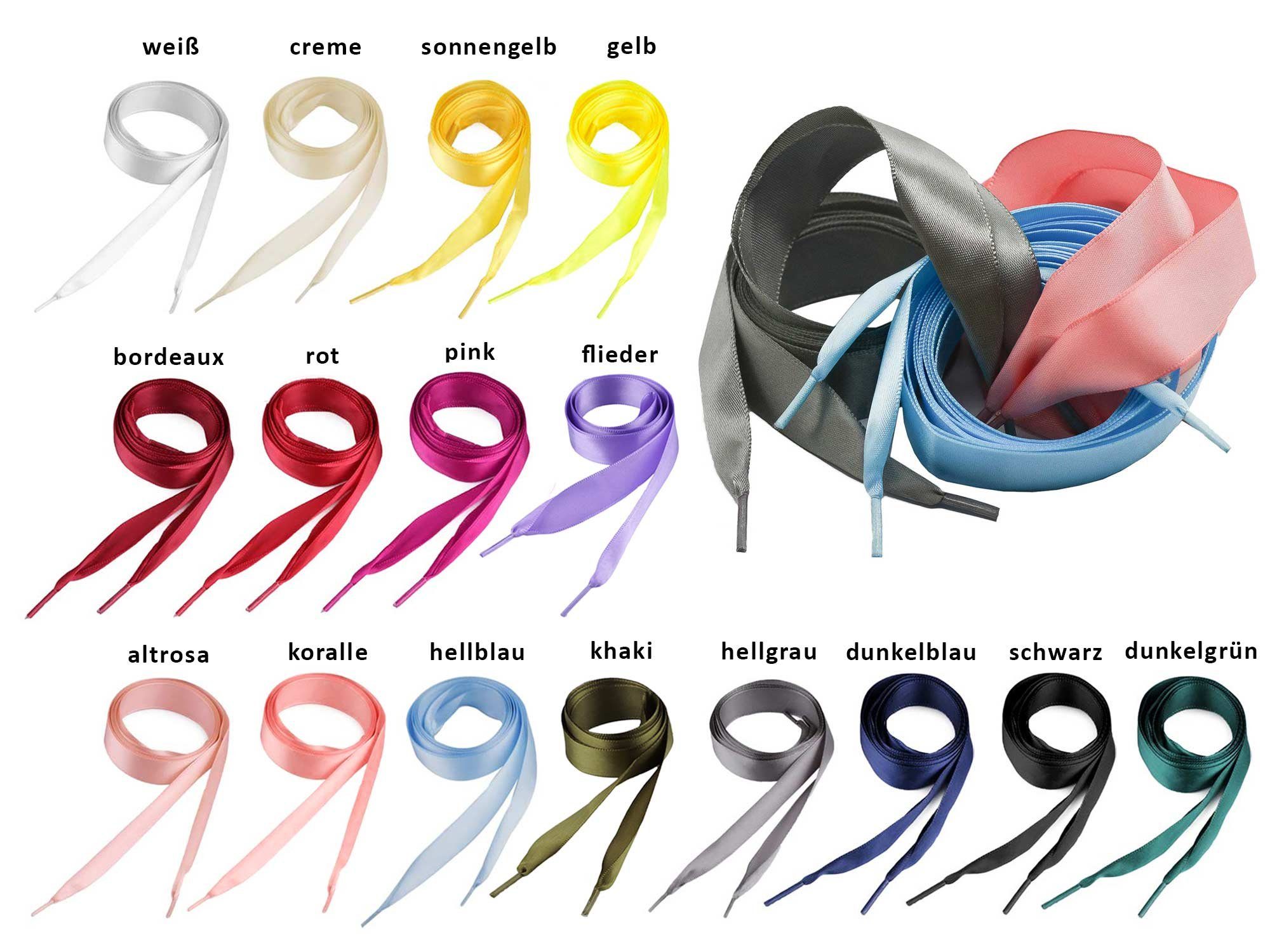 maDDma Schnürsenkel 1 Paar Schnürsenkel Satin 110cmx19mm Bekleidungskordel Kordel, 110 x 1.9 cmorchidee