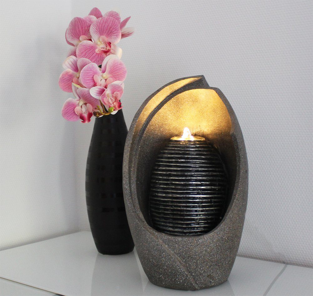 Arnusa Zimmerbrunnen Springbrunnen Gartenbrunnen BK835, (Komplett-Set), mit LED Beleuchtung für Innen und Außen