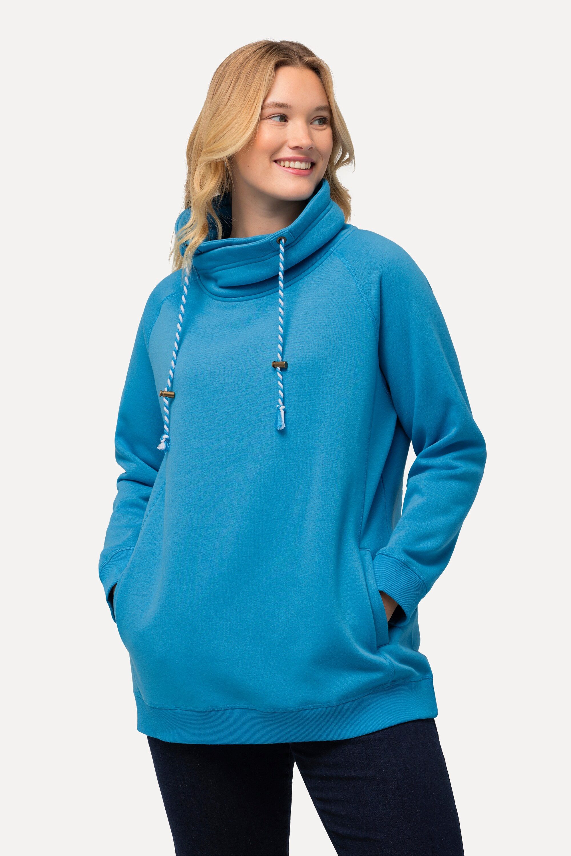 Ulla Popken Sweatshirt Sweatshirt weiter Stehkragen günstig online kaufen