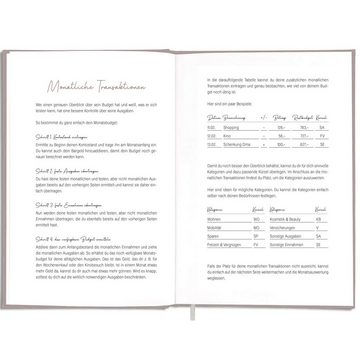LEAF & GOLD Organisationsmappe Budget Planner deutsch, Hardcover Haushaltsbuch zum eintragen, Übersichtlicher Budgetplaner