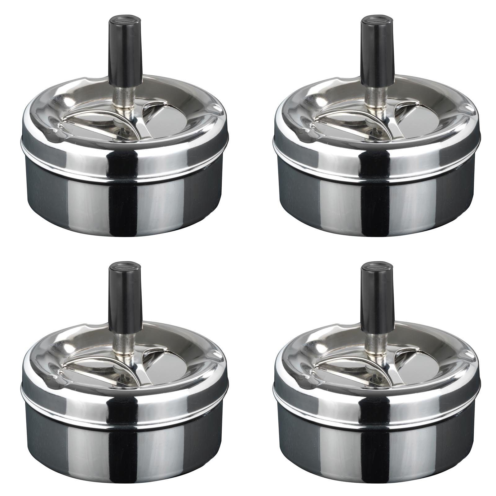 WENKO Aschenbecher Drehaschenbecher Edelstahl Windaschenbecher Sturmaschenbecher, 9 x 5 cm