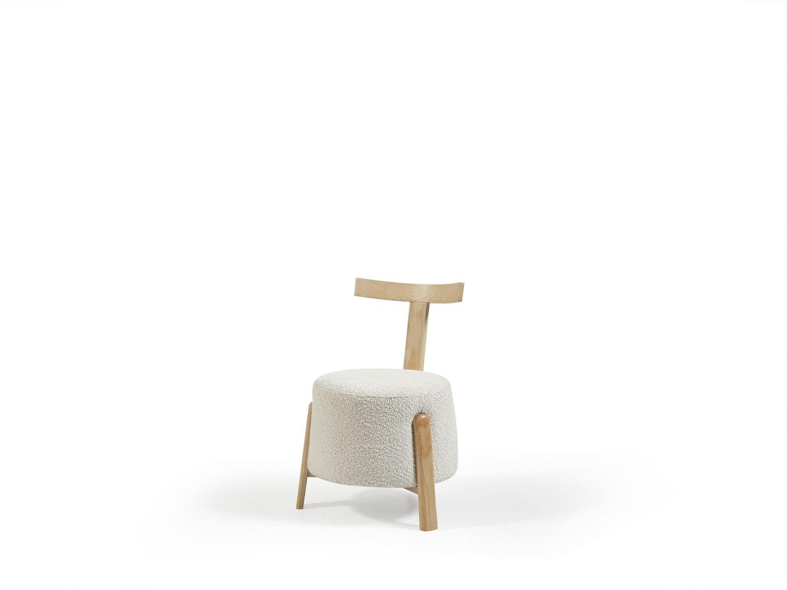 JVmoebel Esszimmerstuhl Weiß Europe Polsterstuhl Made Stuhl in Holz Esszimmer Neu, Textil Sitz