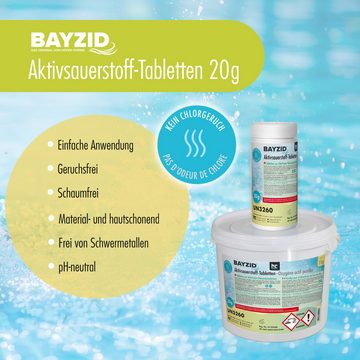 BAYZID Poolpflege 5 kg BAYZID® Aktivsauerstoff Tabs 20g für Pools
